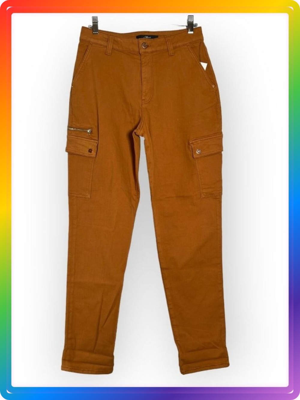 Mavi Denise Utility Cargo Pants SIZE 27x30 Orange Stretch High Rise Straight